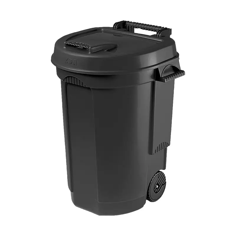 POUBELLE 110L ROULETTES NOIR – 550 x 580 x 810MM Satisfait Ou Remboursé
