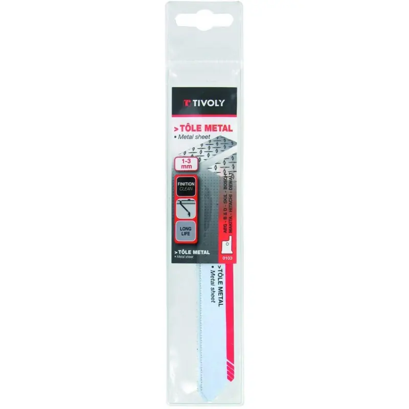 Dernier Modèle LAME DE SCIE SABRE POUR TÔLE METAL L150MM COUPE DROITE ET FINITION - EPAISSEUR DE COUPE 1-3MM - TIVOLY