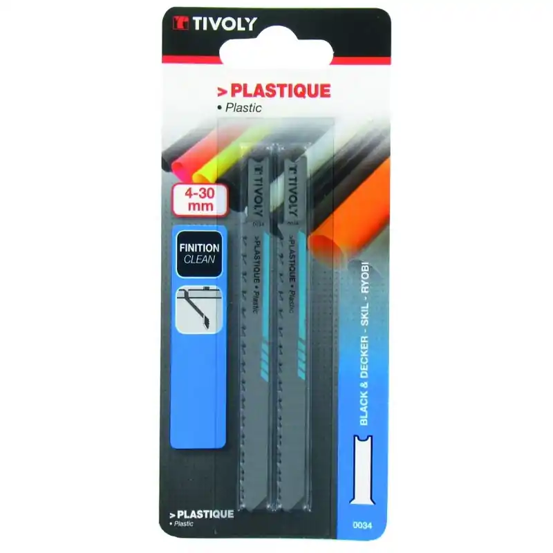 Achat Immédiat LAME SCIE SAUTEUSE POUR PLASTIQUE L100MM ATTACHE U COUPE DROITE ET FINITION – TIVOLY
