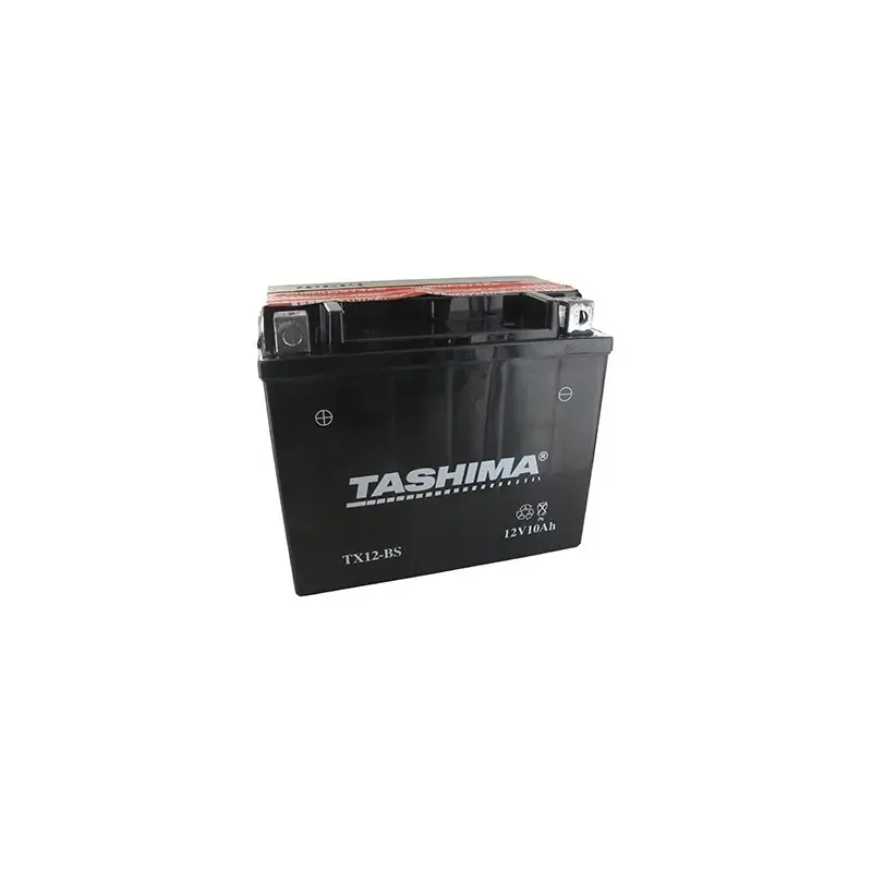 Authentique Batterie de démarrage Autoportées / Moto / Quad 12 V 10 Ah - 15 x 8.7 x 13 cm - Borne + à gauche - TASHIMA