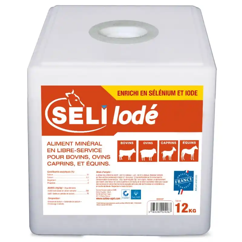 BLOC DE SEL A LÉCHER IODÉ 12KG - SELI Vente Directe