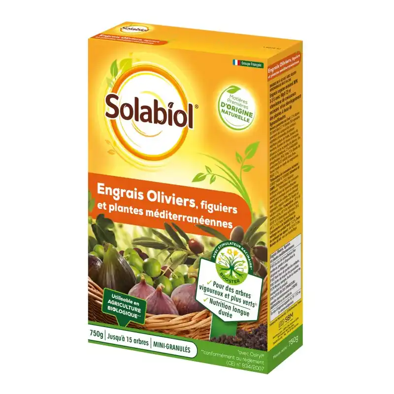 Dernière Chance ENGRAIS ORGANIQUE OLIVIERS ET FIGUIERS 750G – SOLABIOL