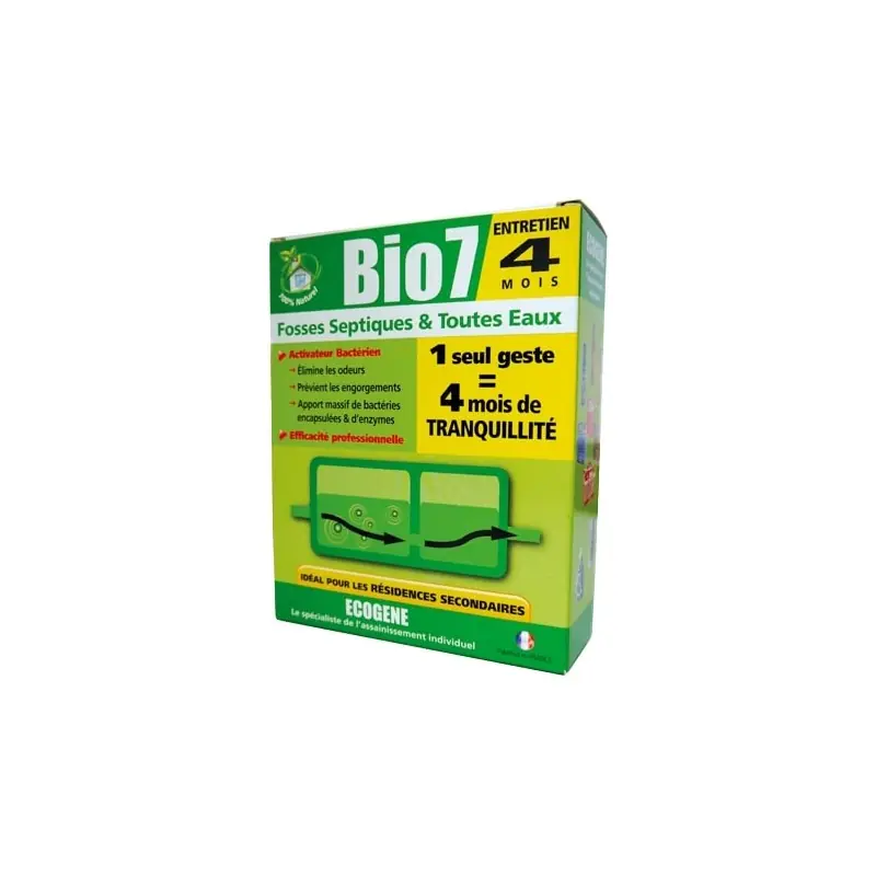 ENTRETIEN 4 MOIS FOSSES ET TOUTES EAUX BIO7 250G - ECOGENE Paiement Sécurisé