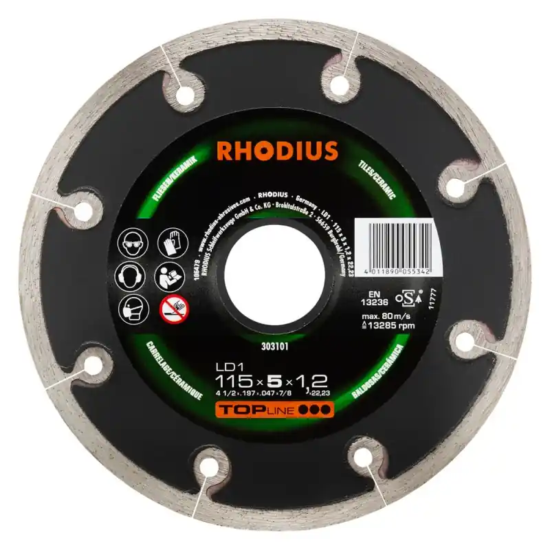 DISQUE DIAMANT - LD1 - 115 x 5.0 MM - RHODIUS Vente Flash