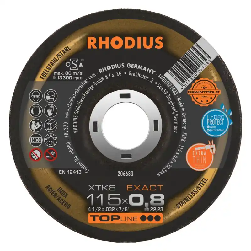 DISQUE A TRONCONNER EXTRA-FIN – XTK8 – 115 x 0.8 MM – RHODIUS Populaire