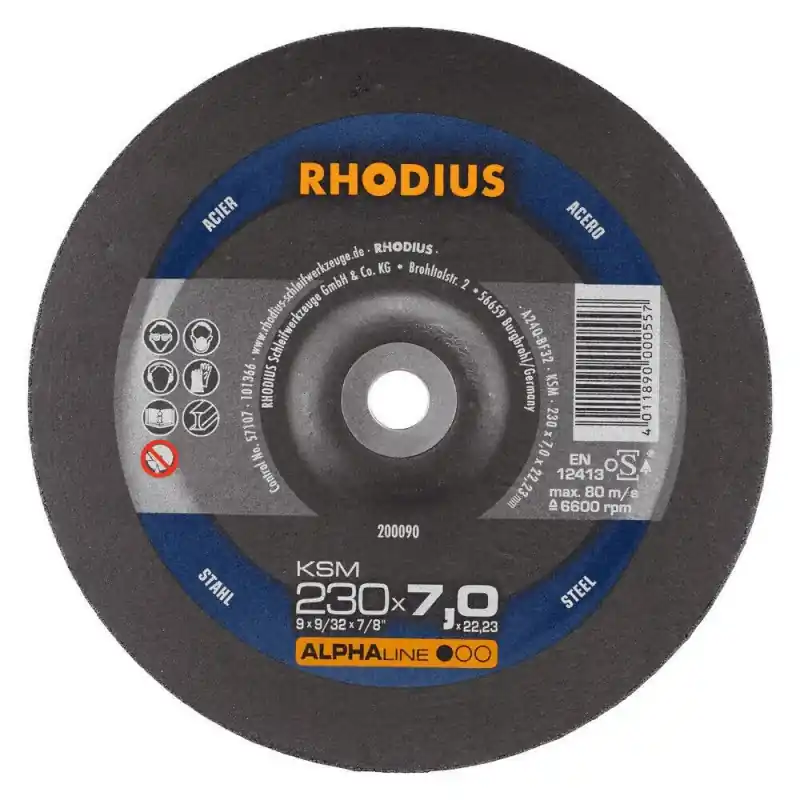 Solde DISQUE POUR MEULE A ÉBARBER - KSM - 230 x 7.0 MM - RHODIUS