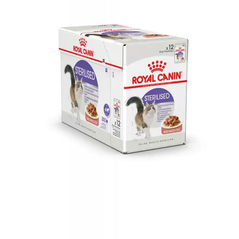 ALIMENT HUMIDE CHAT STERILISED SAUCE 12X85G – ROYAL CANIN Acheter Direct