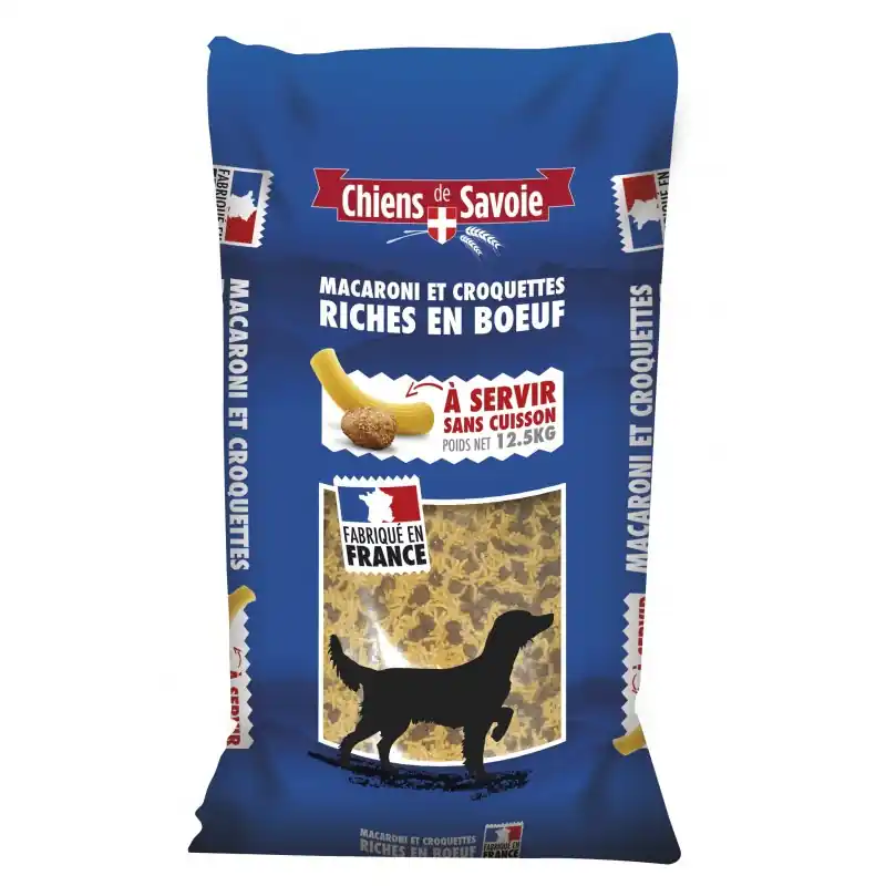 MACARONI ET CROQUETTES RICHES EN BOEUF 12.5KG Dernière Chance