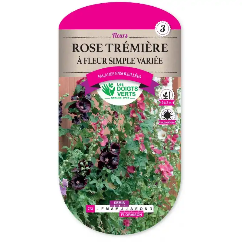 Offre Spéciale ROSE TRÉMIÈRE A FLEUR SIMPLE VARIÉE - CATÉGORIE 3 - LES DOIGTS VERTS